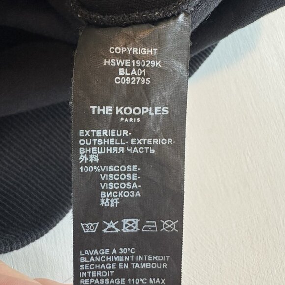 $220 The Kooples Paris France Sweatshirt Size Small Embroidered Skull Smiley - Picture 6 of 8